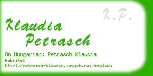 klaudia petrasch business card